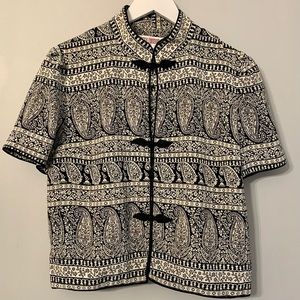 Vintage Maggy London Petites Short Sleeve Blouse Size 10